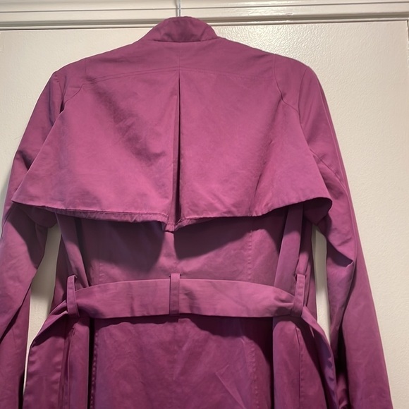 J. Peterman Brushed Cotton Blend Purple Plum Belted Trench Coat - Picture 6 of 8